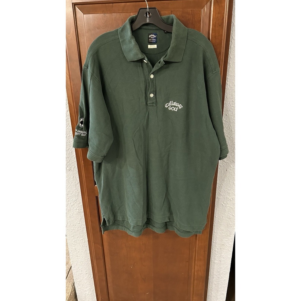 Callaway Green Golf Apparel Polo Shirt Mens Short Sleeve Collared Size X-Large